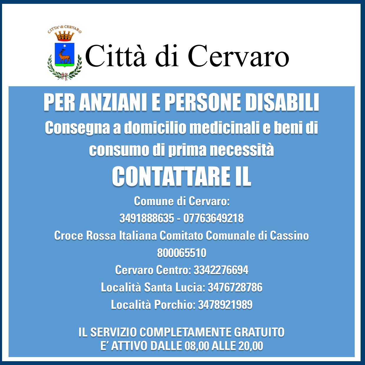 Cervaro per Anziani e Persone disabili